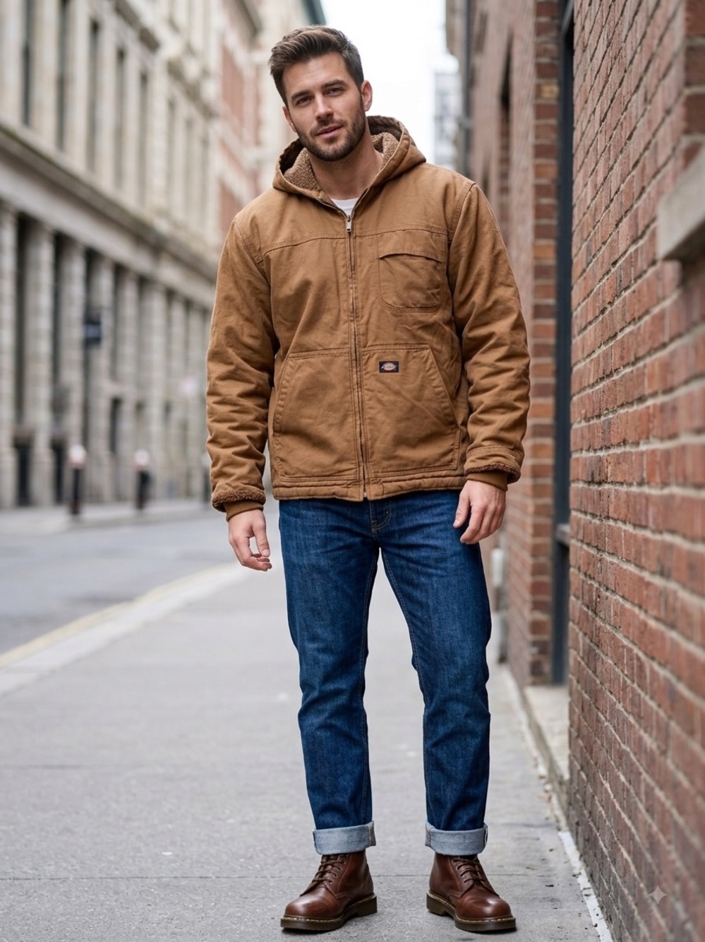 Dickies Men’s  Tan Sherpa Puffer Jacket